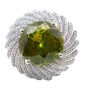 Pt･Pm900 スフェーン・ダイヤモンド 14.29・D1.06ct