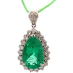 Pt･Pm900 コロンビア産エメラルド・ダイヤモンド ネックレス/ペンダントトップ 6.71・D1.14ct