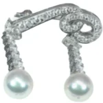 K18 パール・ダイヤモンド ブローチ 1.22 ct