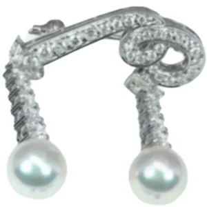 K18 パール・ダイヤモンド ブローチ 1.22 ct