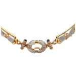 Pt900/K18[Kﾒｲﾝ] ダイヤモンド・青色石 D0.44・S0.55ct