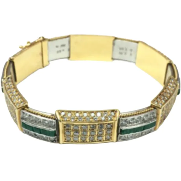 Pt850/K18 ダイヤモンド ブレスレット/バングル E2.70・D1.55 ct