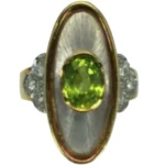 Pt900/K18 ペリドット・ダイヤモンド リング P1.947 ct D0.22 ct