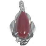 Pt･Pm900 サンゴ・ダイヤモンド ネックレス/ペンダントトップ 10.19 ct 0.11 ct