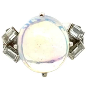 PtPm ウォーターオパール・ダイヤモンド リング 4.82・0.45ct