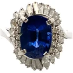 Pt･Pm900 スリランカ産ブルーサファイア・ダイヤモンド リング S4.41・D0.96ct