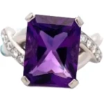 Pt･Pm900 アメシスト・ダイヤモンド リング A5.72 ct D0.35 ct