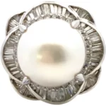 Pt･Pm900 パール・ダイヤモンド リング D1.35ct