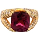 K18 ガーネット・ダイヤモンド リング 7.89 ct 1.7 ct