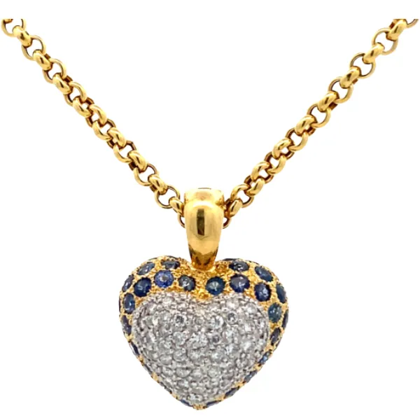 K18 サファイア・ダイヤモンド ネックレス/ペンダントトップ S4.79・D1.01ct