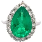 Pt･Pm900 コロンビア産エメラルド・ダイヤモンド リング 6.09・1.39ct