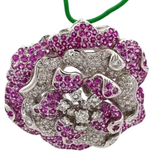 K18 ピンクサファイア・ダイヤモンド 5.86・D2.12ct