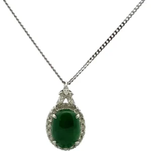 Pt900Pt850 翡翠・ダイヤモンド ネックレスペンダントトップ 0.85ct
