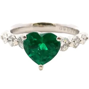 Pt･Pm900 コロンビア産エメラルド・ダイヤモンド リング 1.53・D0.6ct