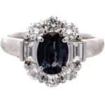 Pt･Pm900 ブラジル産アレキサンドライト・ダイヤモンド リング 1.247・D0.91ct