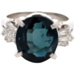 Pt･Pm900 ブルースピネル・ダイヤモンド リング 5.38 ct D0.28 ct