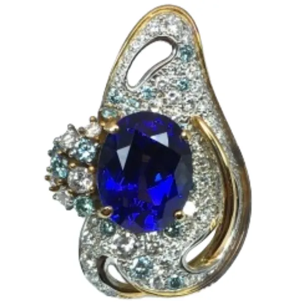 Pt900/K18[Kﾒｲﾝ] タンザナイト・ダイヤモンド リング T13.16 ct D3.16 ct