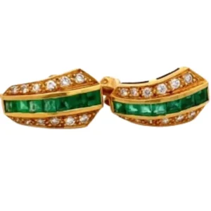 K18/X線結果K18 エメラルド・ダイヤモンド ピアス