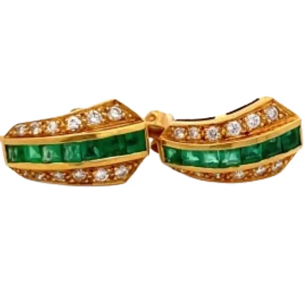 K18/X線結果K18 エメラルド・ダイヤモンド ピアス