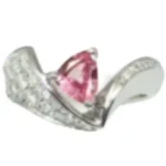 Pt･Pm900 パパラチアサファイア・ダイヤモンド リング 0.65 ct D0.41 ct