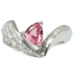 Pt･Pm900 パパラチアサファイア・ダイヤモンド リング 0.65 ct D0.41 ct