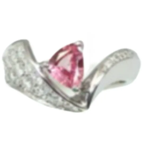 Pt･Pm900 パパラチアサファイア・ダイヤモンド リング 0.65 ct D0.41 ct