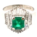 Pt･Pm900 エメラルド・ダイヤモンド リング 0.862・D0.76ct
