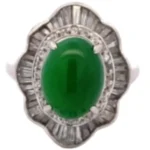 Pt･Pm900 翡翠・ダイヤモンド リング 3 ct D1.28 ct