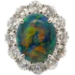 Pt･Pm900 ブラックオパール・ダイヤモンド リング 4.22・D2.188ct