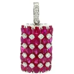 K18WG ルビー・ダイヤモンド ネックレス/ペンダントトップ 4.66・0.62ct