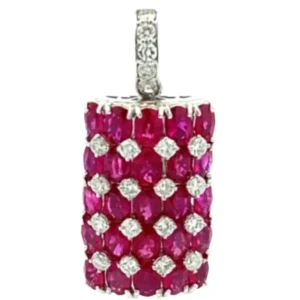 K18WG ルビー・ダイヤモンド ネックレス/ペンダントトップ 4.66・0.62ct