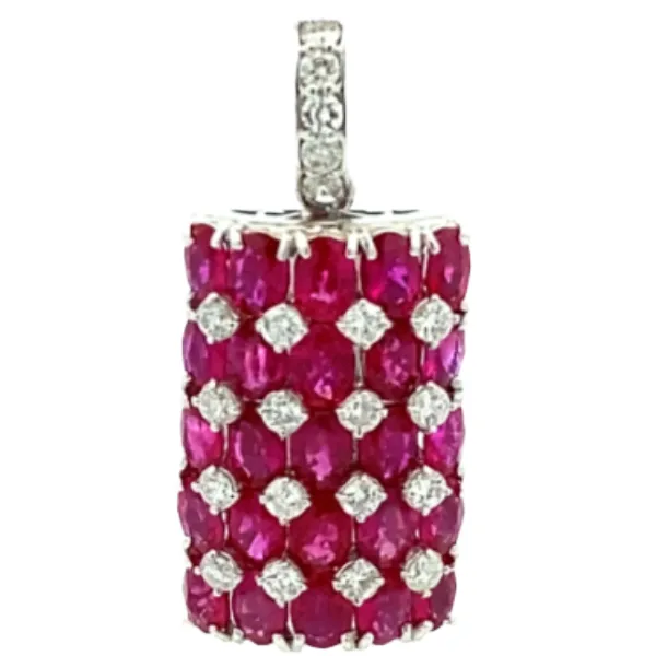 K18WG ルビー・ダイヤモンド ネックレス/ペンダントトップ 4.66・0.62ct