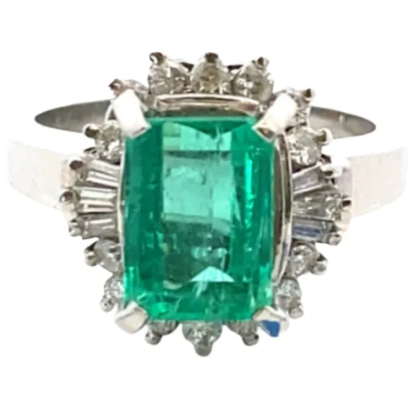 Pt･Pm900 エメラルド・ダイヤモンド リング 1.88・0.38ct