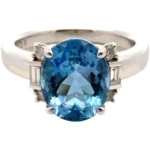 タサキ Pt･Pm900 アクアマリン・ダイヤモンド リング 3.25・0.25ct