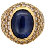 K18 スターサファイア・ダイヤモンド リング 14.35 ct D2.23 ct