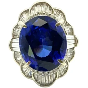 Pt･Pm900 タンザナイト・ダイヤモンド リング 7 13.14・D1.36ct