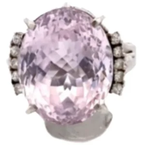 Pt･Pm900 クンツァイト・ダイヤモンド リング 1.462 ct D0.15 ct