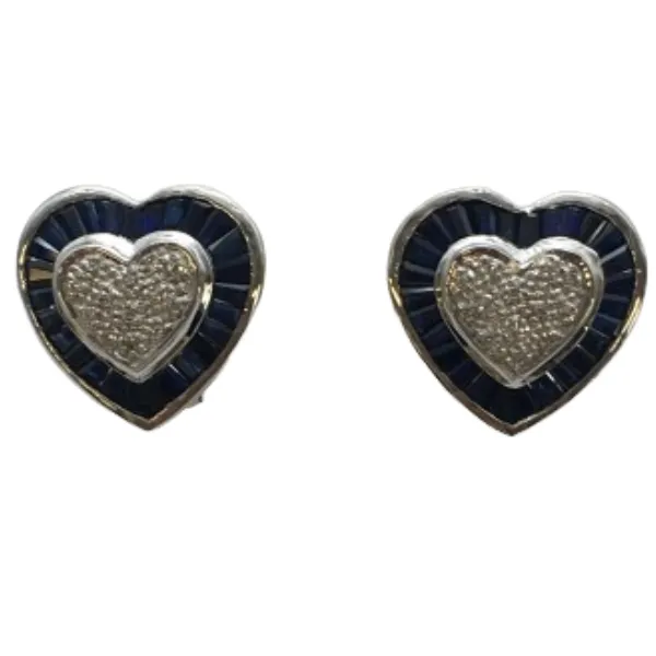 K18 サファイア・ダイヤモンド ピアス/イヤリング 4.4・0.13 ct