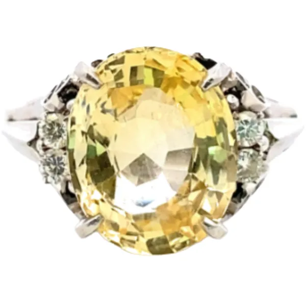 Pt･Pm900 サファイア・ダイヤモンド リング 5.18ct