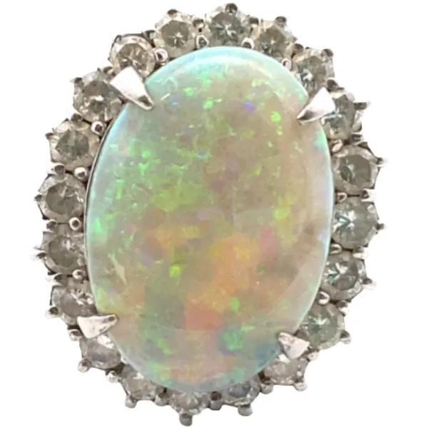 Pt･Pm900 オパール・ダイヤモンド リング 0.88ct