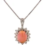 Pt900/Pt850 コンクパール・ダイヤモンド ネックレス/ペンダントトップ 9.17・D1.8ct