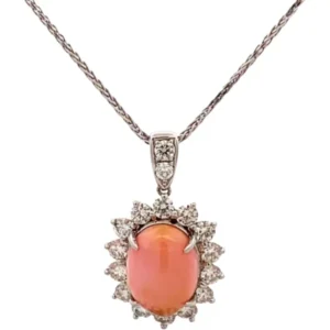 Pt900Pt850 コンクパール・ダイヤモンド ネックレスペンダントトップ 9.17・D1.8ct
