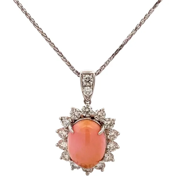 Pt900/Pt850 コンクパール・ダイヤモンド ネックレス/ペンダントトップ 9.17・D1.8ct