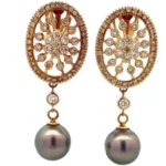 K18 パール・ダイヤモンド イヤリング 1.00・1.00 ct