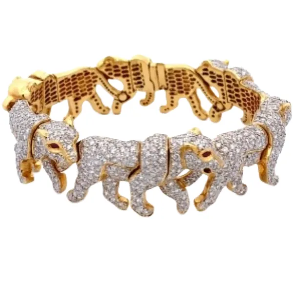 K18 ダイヤモンド・赤石 ブレスレットバングル D8.09・R0.28 ct