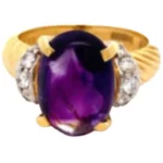 Pt900/K18[Kﾒｲﾝ] アメシスト・ダイヤモンド リング 0.284 ct