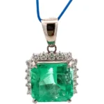 Pt･Pm900 コロンビア産エメラルド・ダイヤモンド ネックレス/ペンダントトップ 27.8・2.75ct
