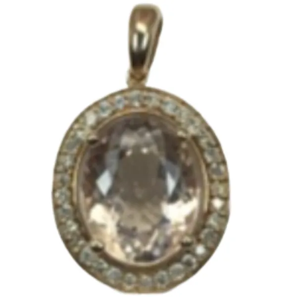 K18 モルガナイト・ダイヤモンド ネックレス/ペンダントトップ 2.29 ct D0.18 ct