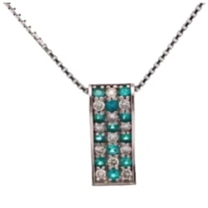 K18WG パライバトルマリン・ダイヤモンド ネックレス/ペンダントトップ 0.23・D0.25 ct