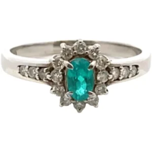 Pt･Pm900 ブラジル産パライバトルマリン・ダイヤモンド リング 0.248・D0.23ct